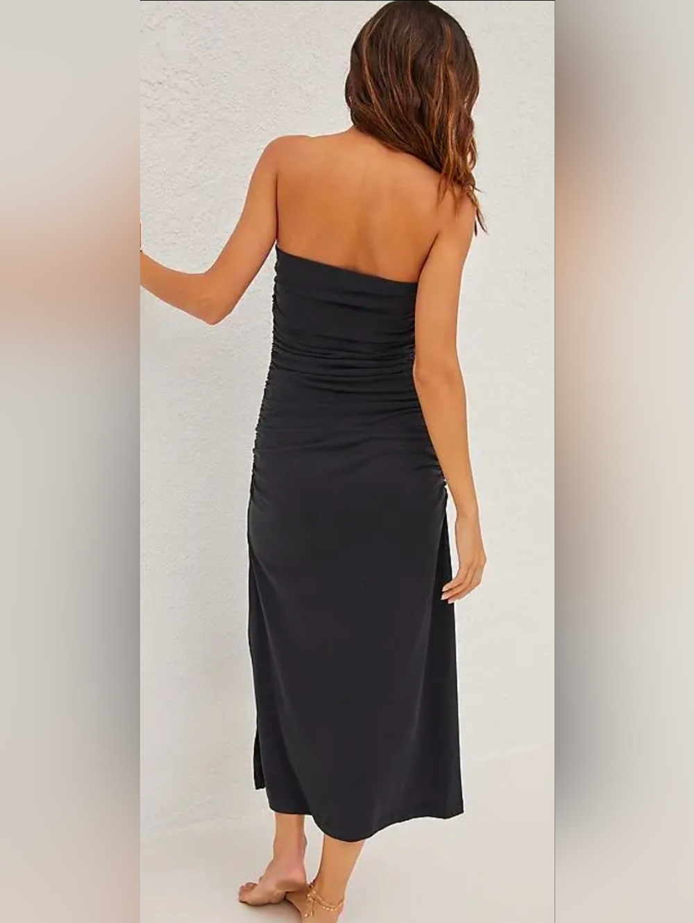 Anthropologie Strapless Ruched Midi Dress - Picture 4 of 8